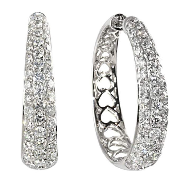 18kt Gold Diamond Hoop Earrings