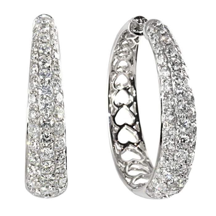 18kt Gold Diamond Hoop Earrings