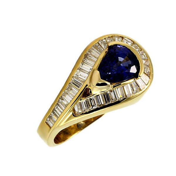 18kt Yellow Gold Charles Krypell Sapphire Ring