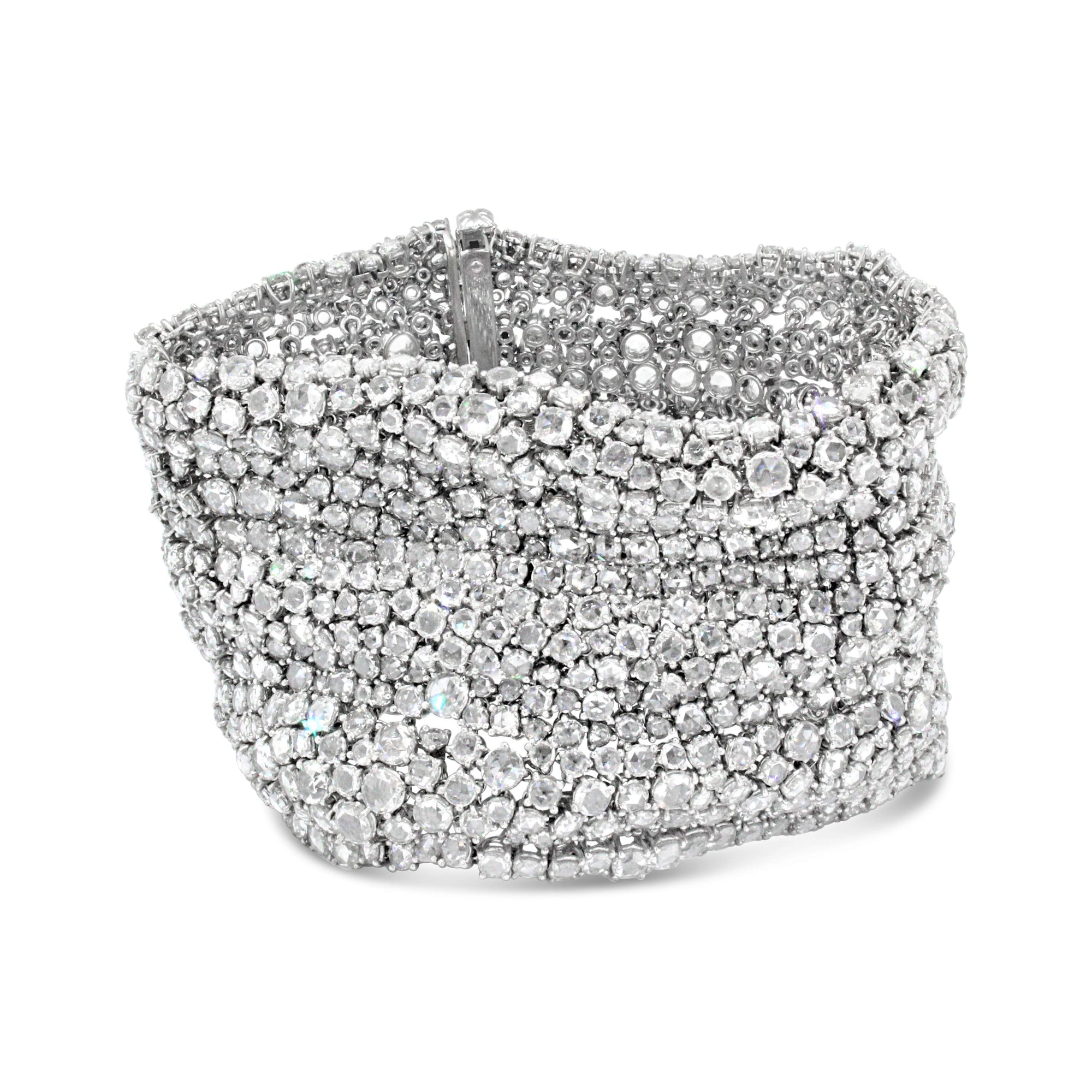 18kt White Gold Wide Diamond Bracelet