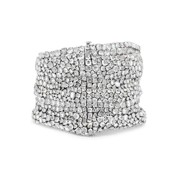 18kt White Gold Wide Diamond Bracelet
