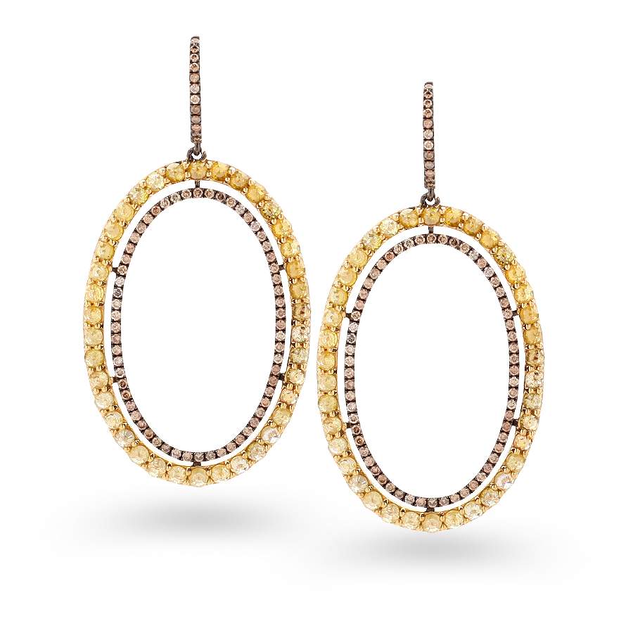 18kt Gold Yellow Diamond Earrings