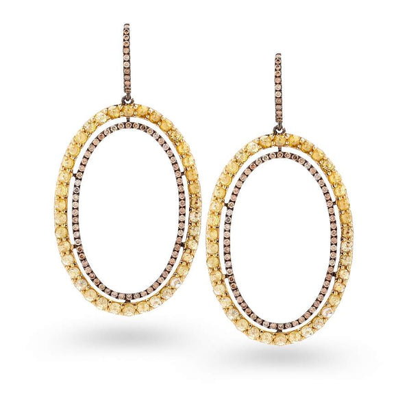 18kt Gold Yellow Diamond Earrings