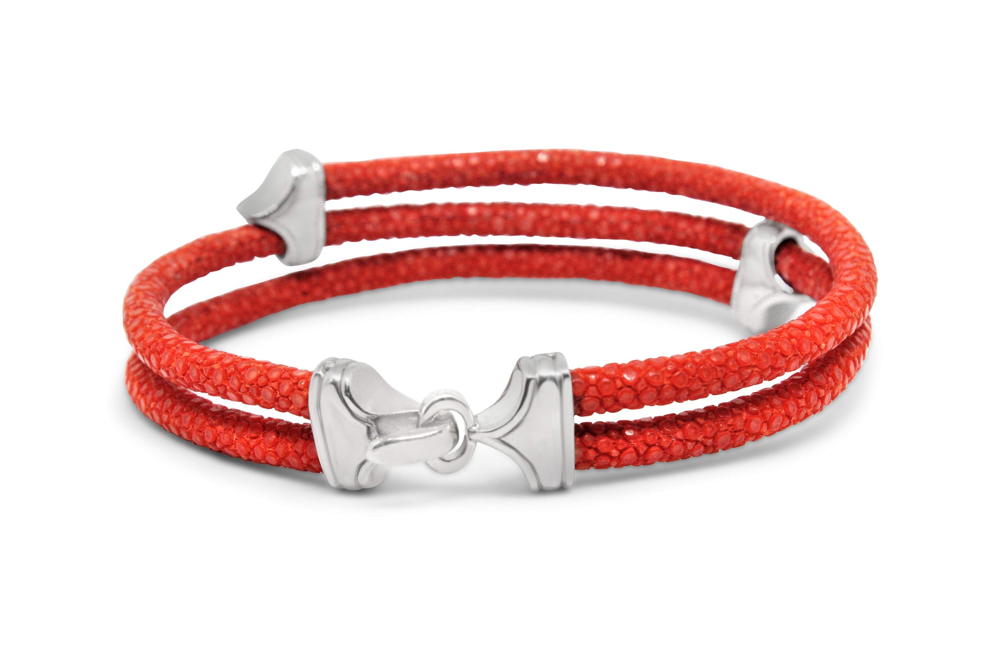 Sterling Silver And Stingray Red Bracelet