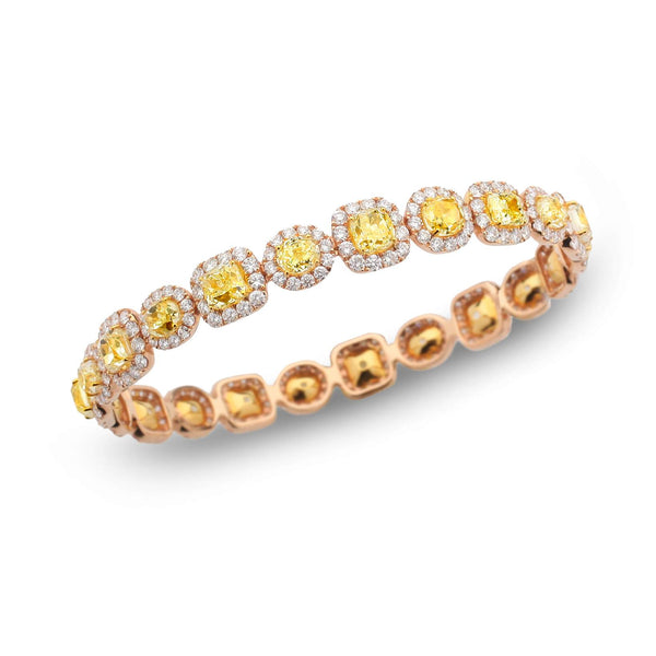 18kt Rose Gold Yellow Diamond Bracelet.