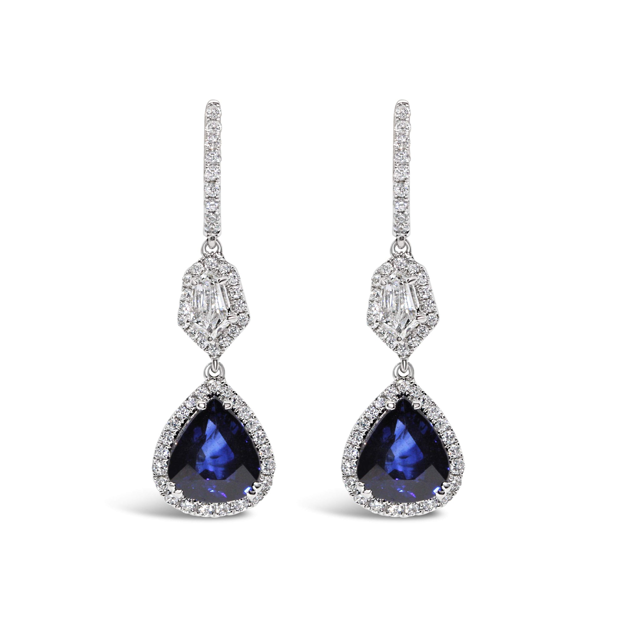 18kt White Gold Sapphire And Diamond Earrings