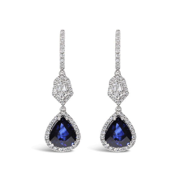 18kt White Gold Sapphire And Diamond Earrings