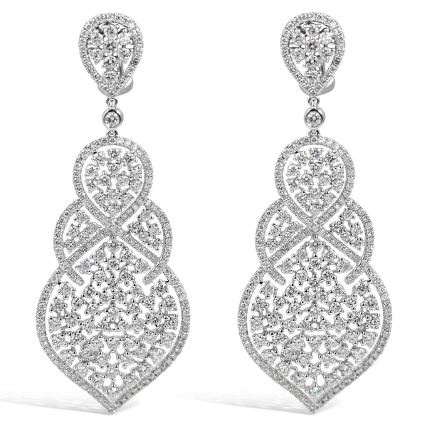 18kt White Gold Diamond Earrings