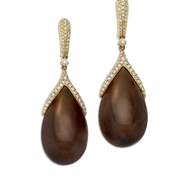 18kt Yellow Gold Quartz Drop Earrings