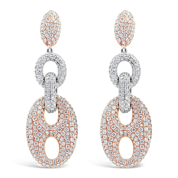 18kt Gold Diamond Dangle Earrings