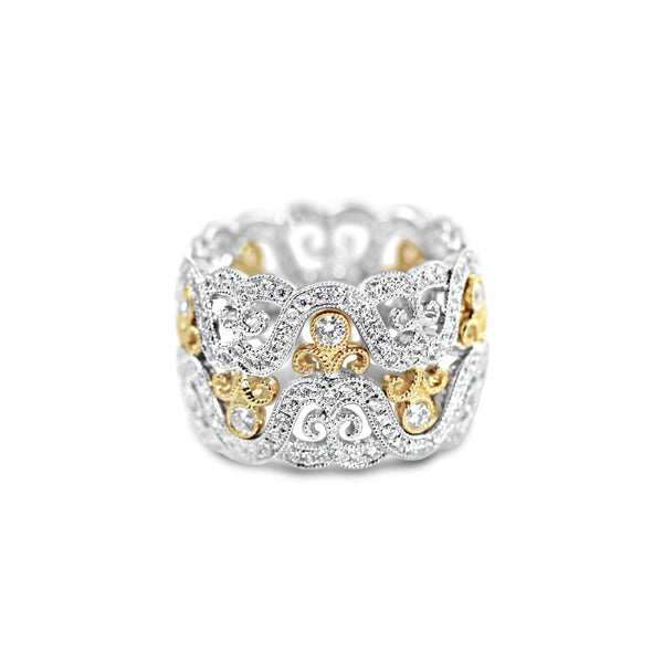 18kt White And Yellow Gold Diamond Band
