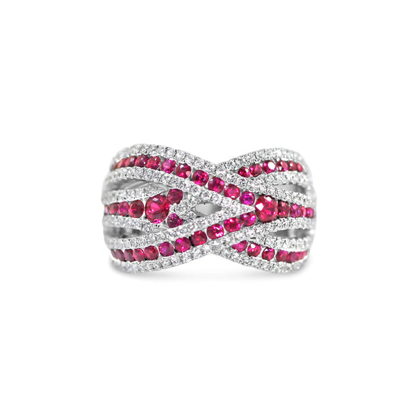 18kt White Gold Diamond And Ruby Ring Provident Jewelery