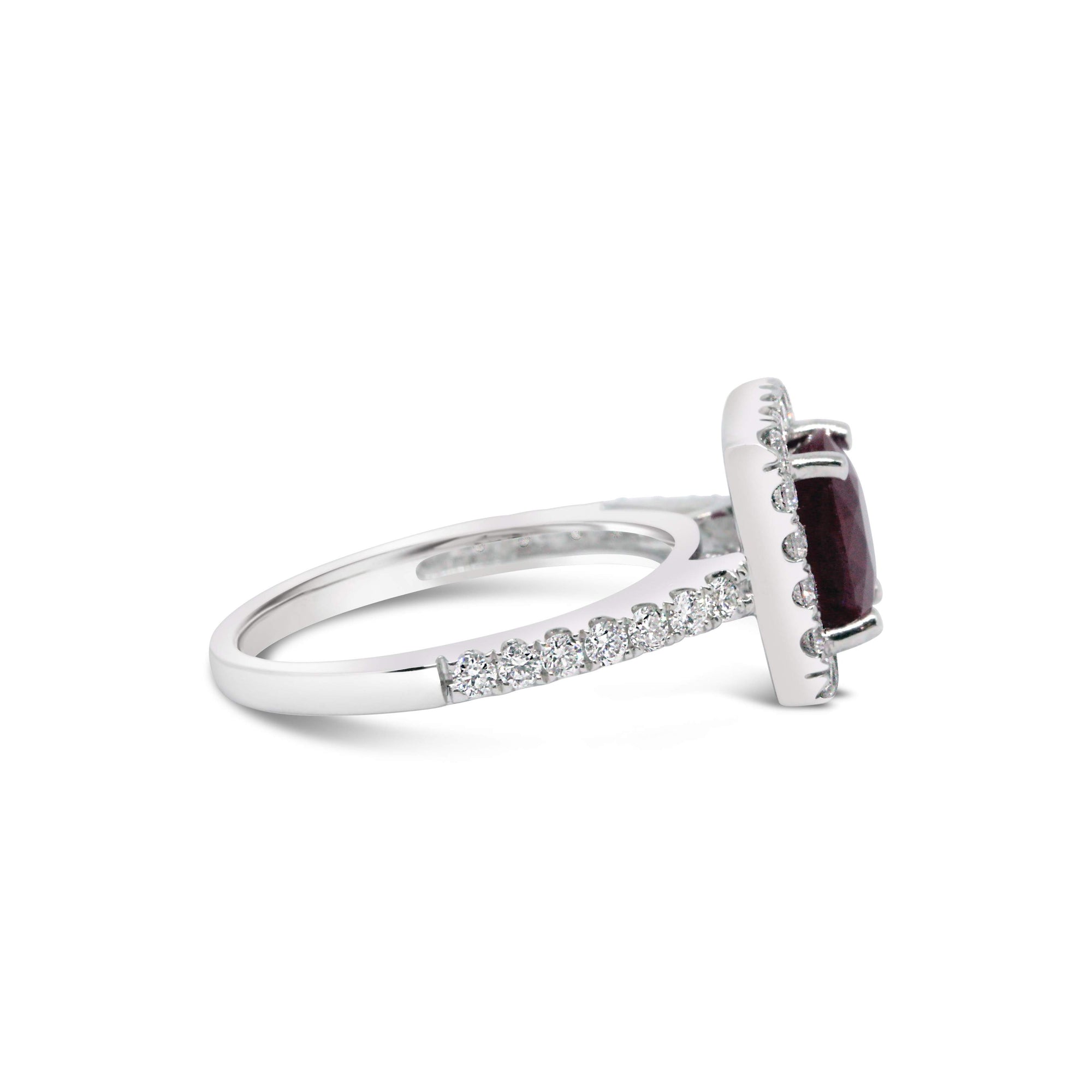 18kt White Gold Burma Ruby & Diamond Ring