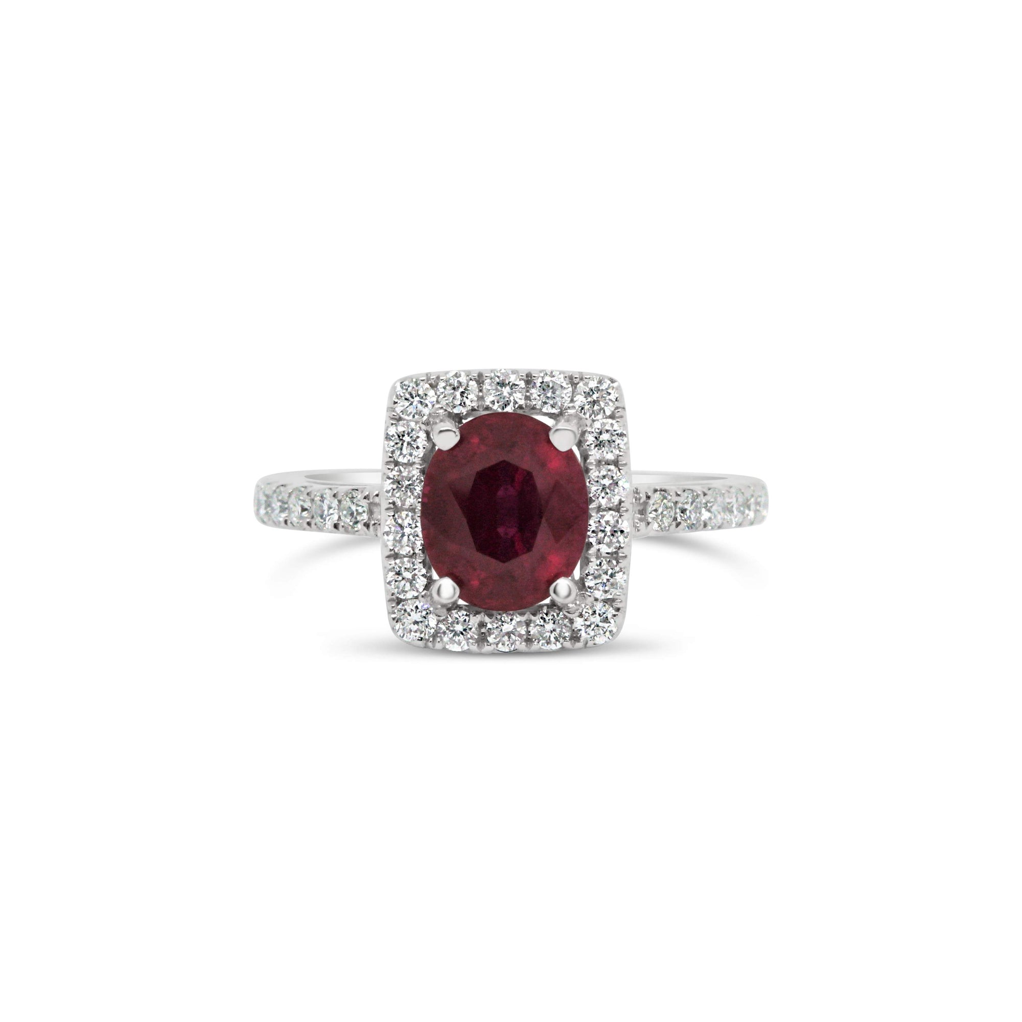 18kt White Gold Burma Ruby & Diamond Ring