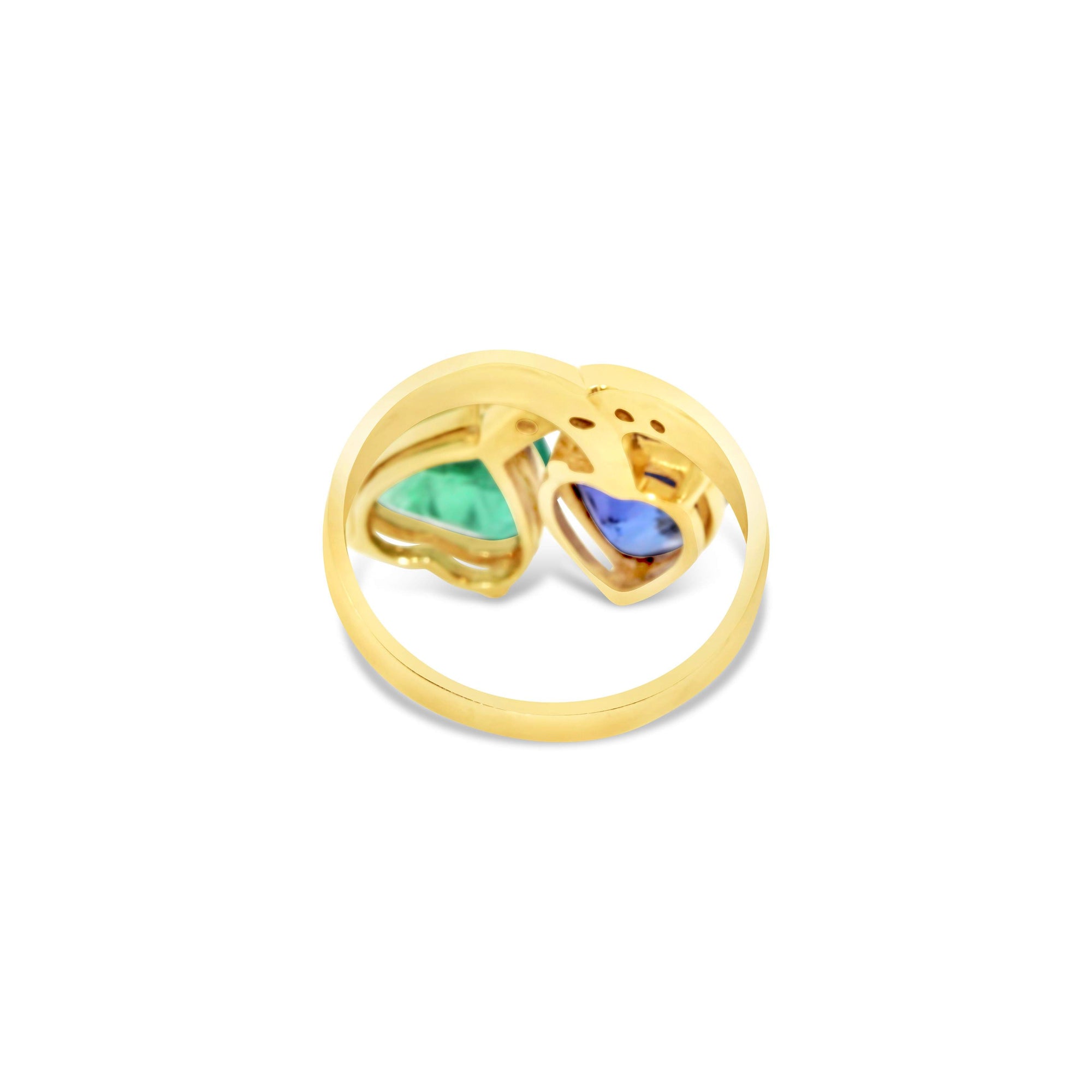 14kt Yellow Gold Tanzanite And Emerald Ring