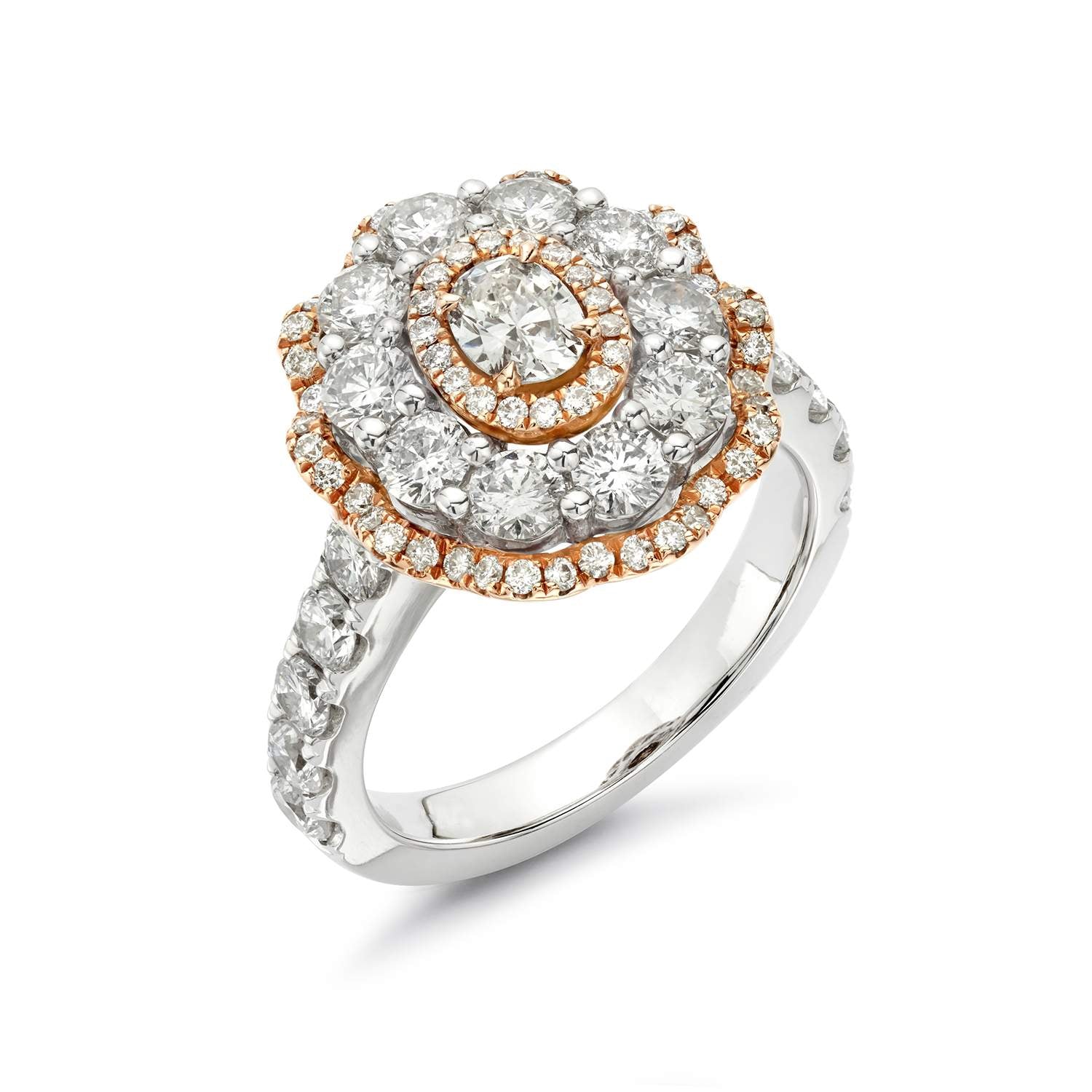 18kt Two Toned Diamond Ring