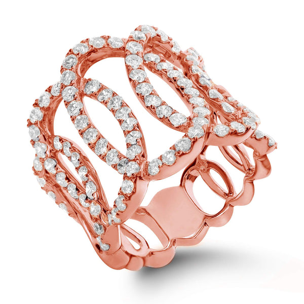 18kt Gold Wide Diamond Ring