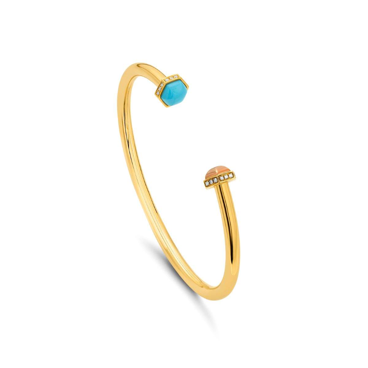 18kt Gold Platini Turquoise Bangle