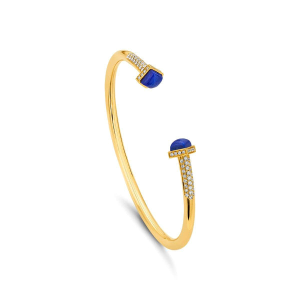 18kt Gold Platini Lapis Bangle Provident Jewelery