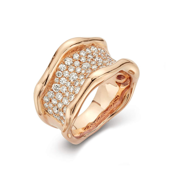 18kt Gold Wide Diamond Ring