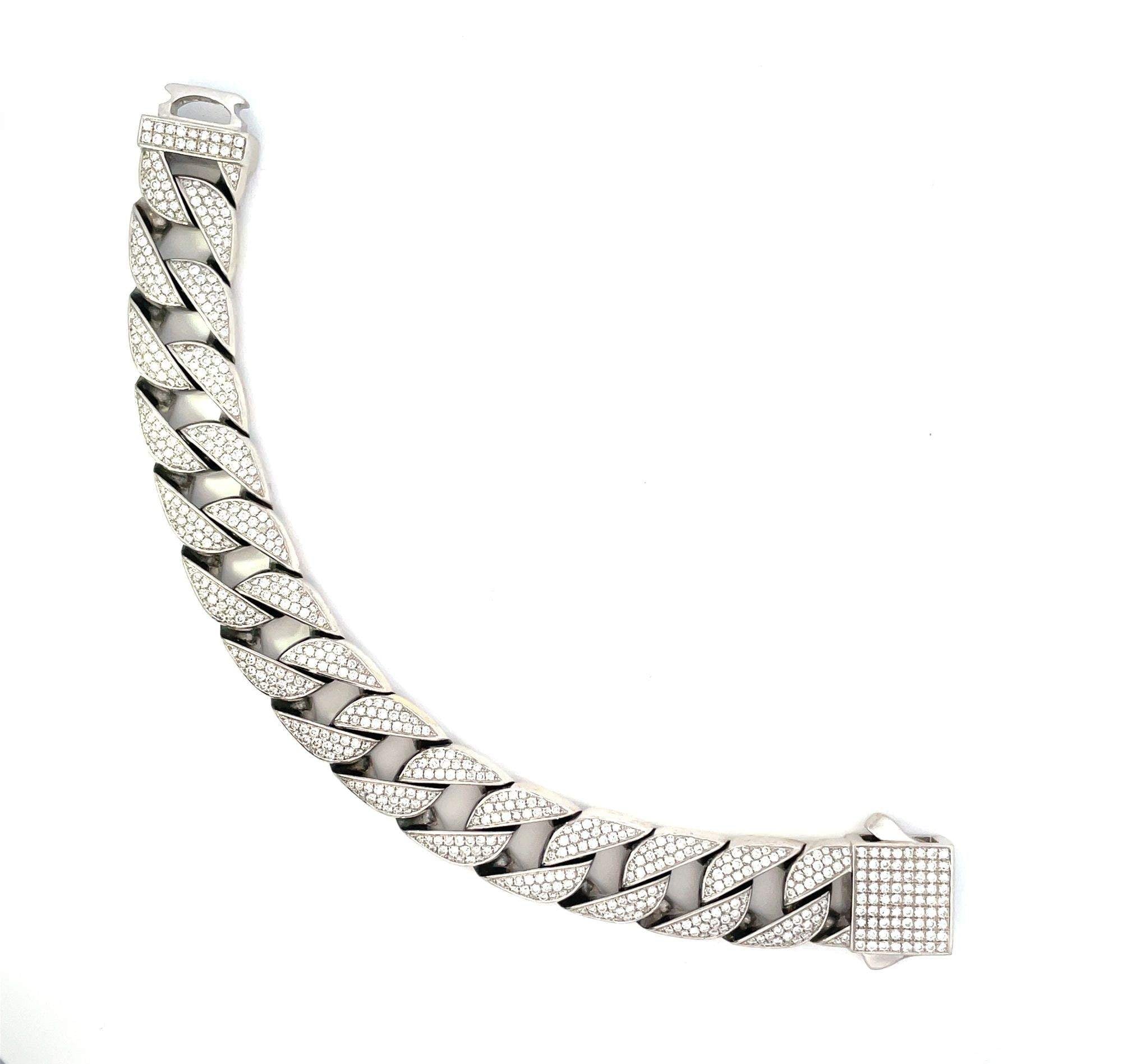 18kt Gold Diamond Pave Link Bracelet