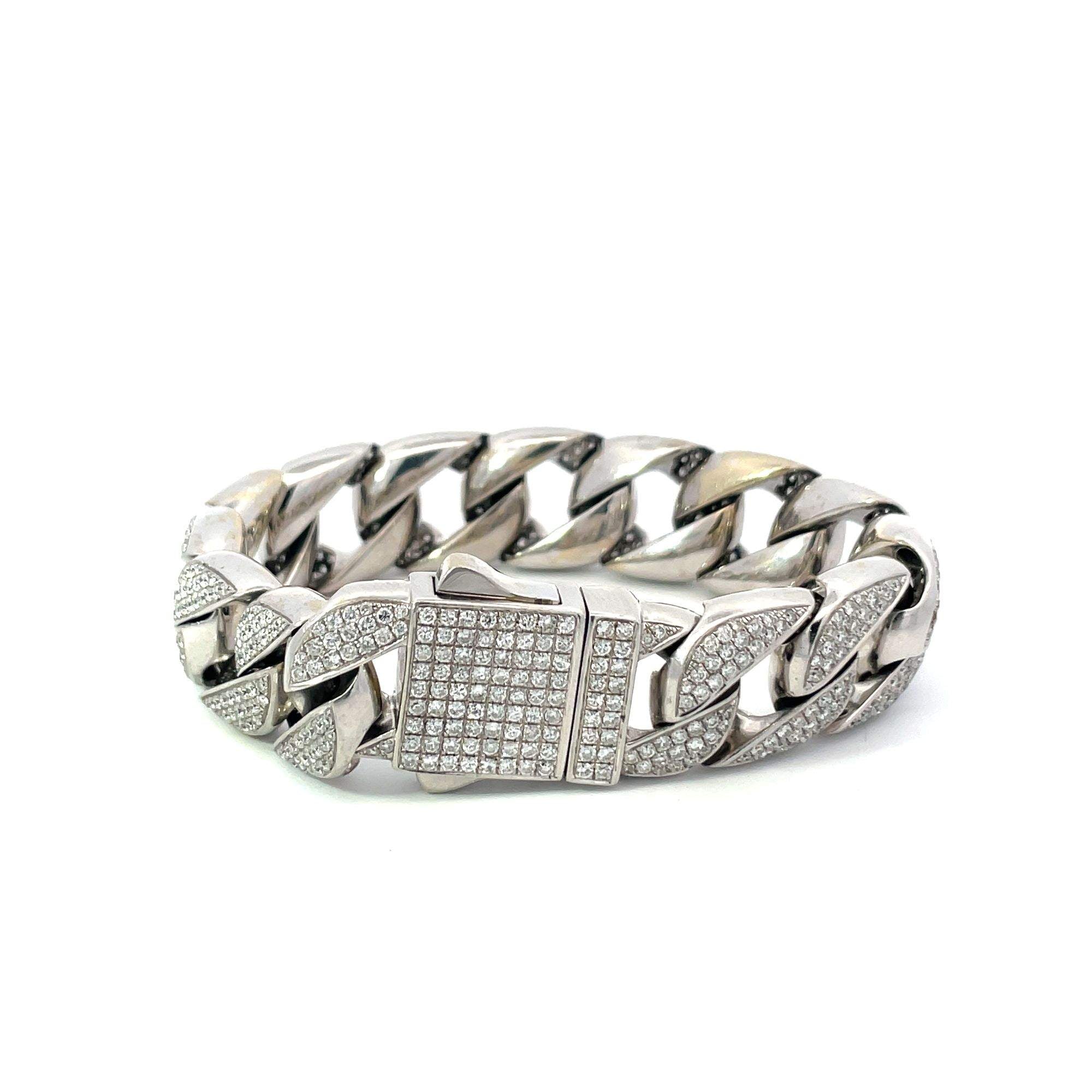 18kt Gold Diamond Pave Link Bracelet