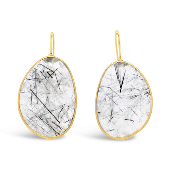 14kt Yellow Gold Rutilated Quartz Earrings