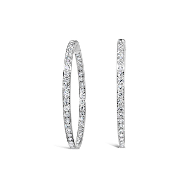 14kt Gold Diamond Hoop Earrings