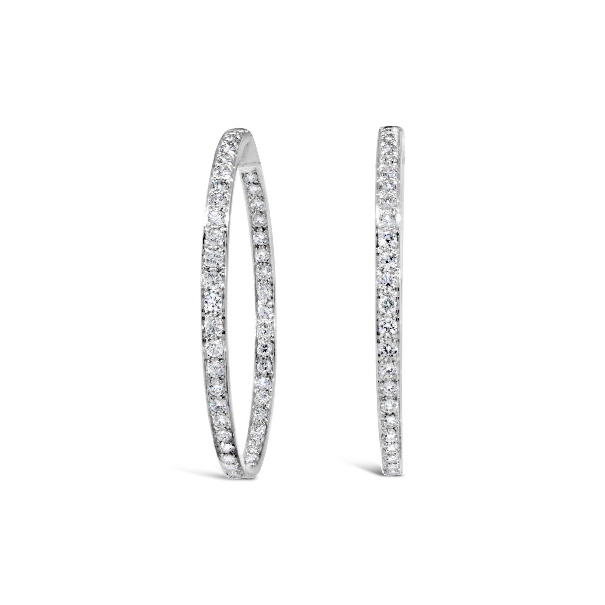 14kt Gold Diamond Hoop Earrings