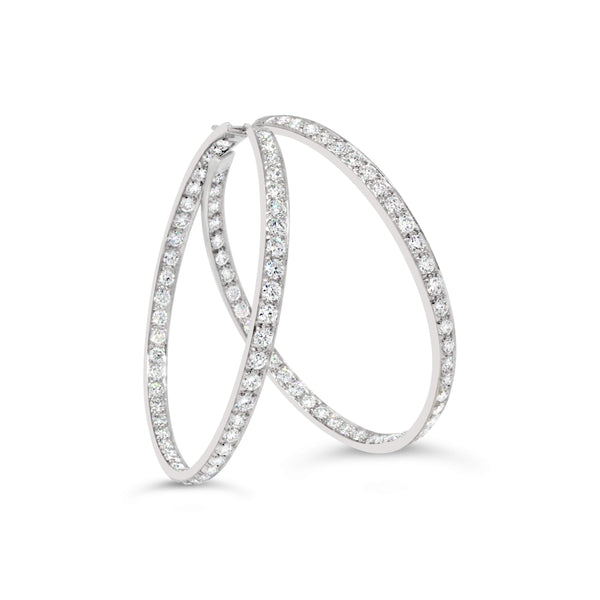 14kt Gold Diamond Hoop Earrings