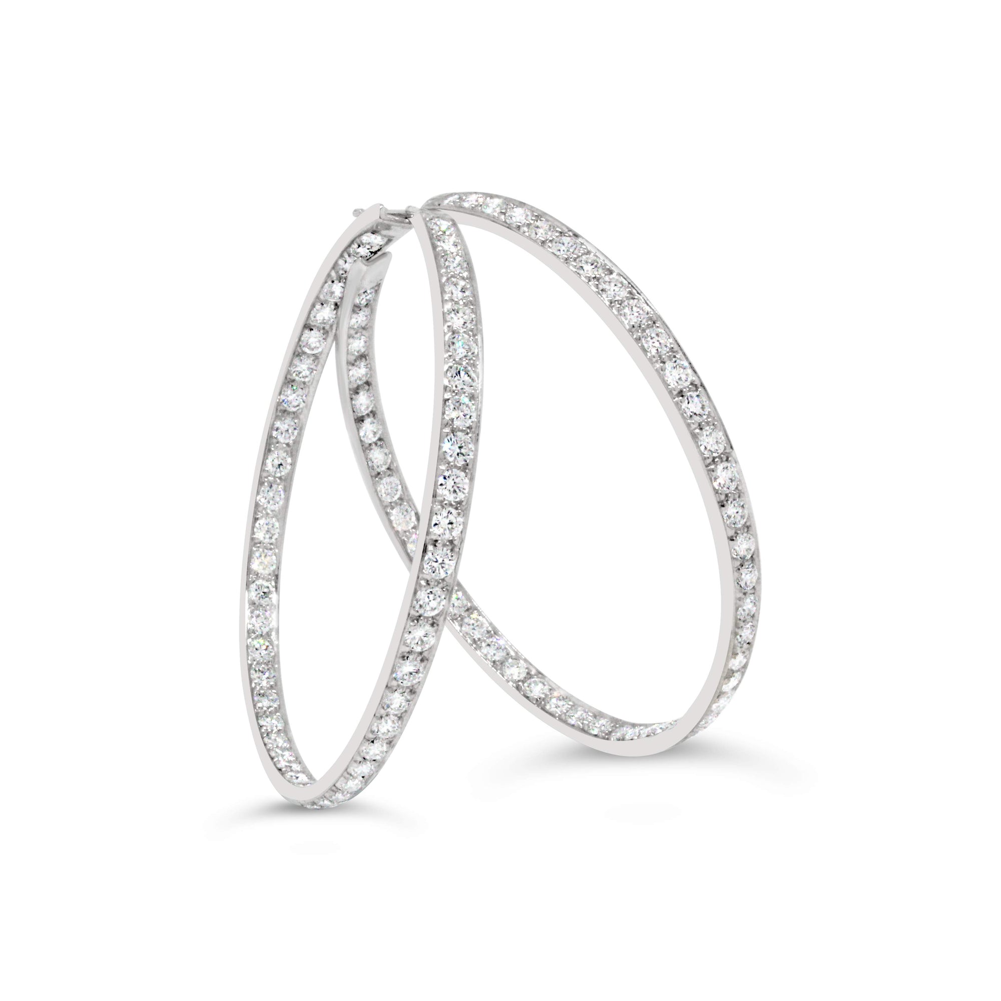 14kt Gold Diamond Hoop Earrings