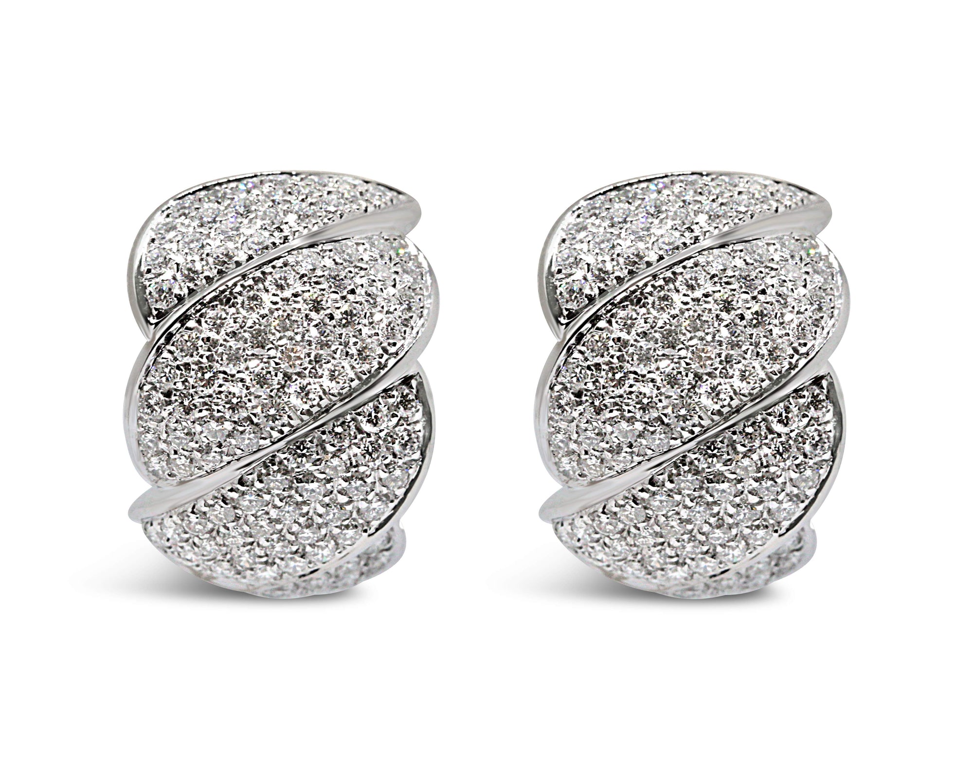 18kt Gold Diamond Swirl Earrings