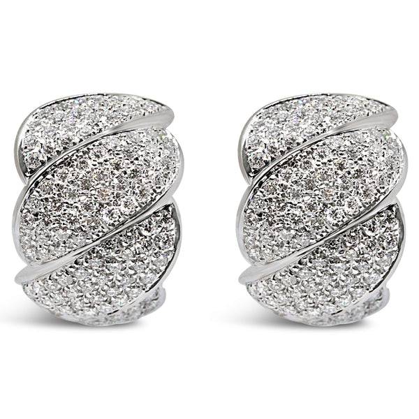 18kt Gold Diamond Swirl Earrings Provident Jewelery