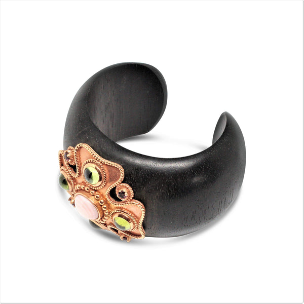 18kt Rose Gold And Wood Cuff Provident Jewelery