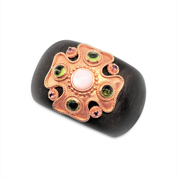 18kt Rose Gold And Wood Cuff Provident Jewelery