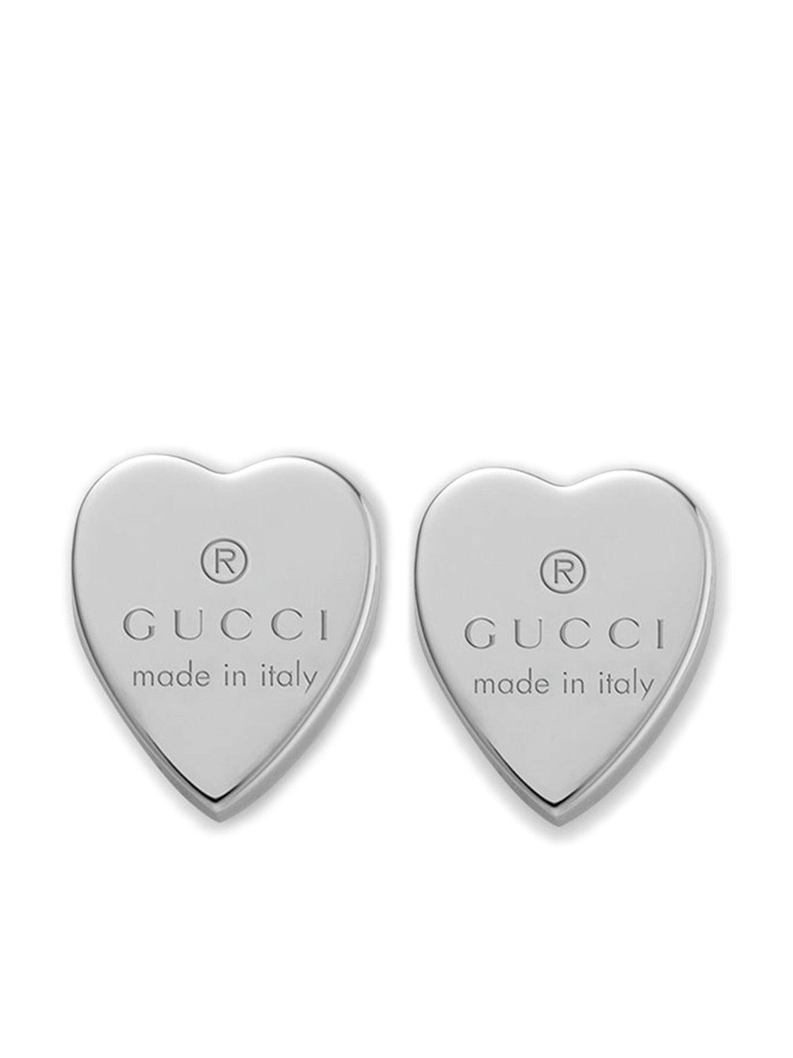 Silver Gucci Heart Earrings