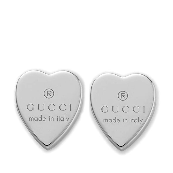 Silver Gucci Heart Earrings
