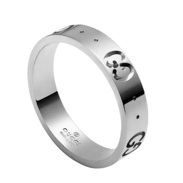 White Gold Gucci Icon Band</br>