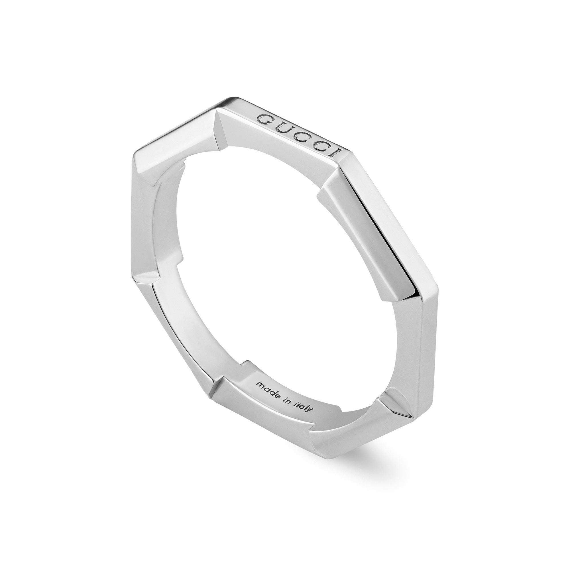 White Gold Gucci Link To Love Ring