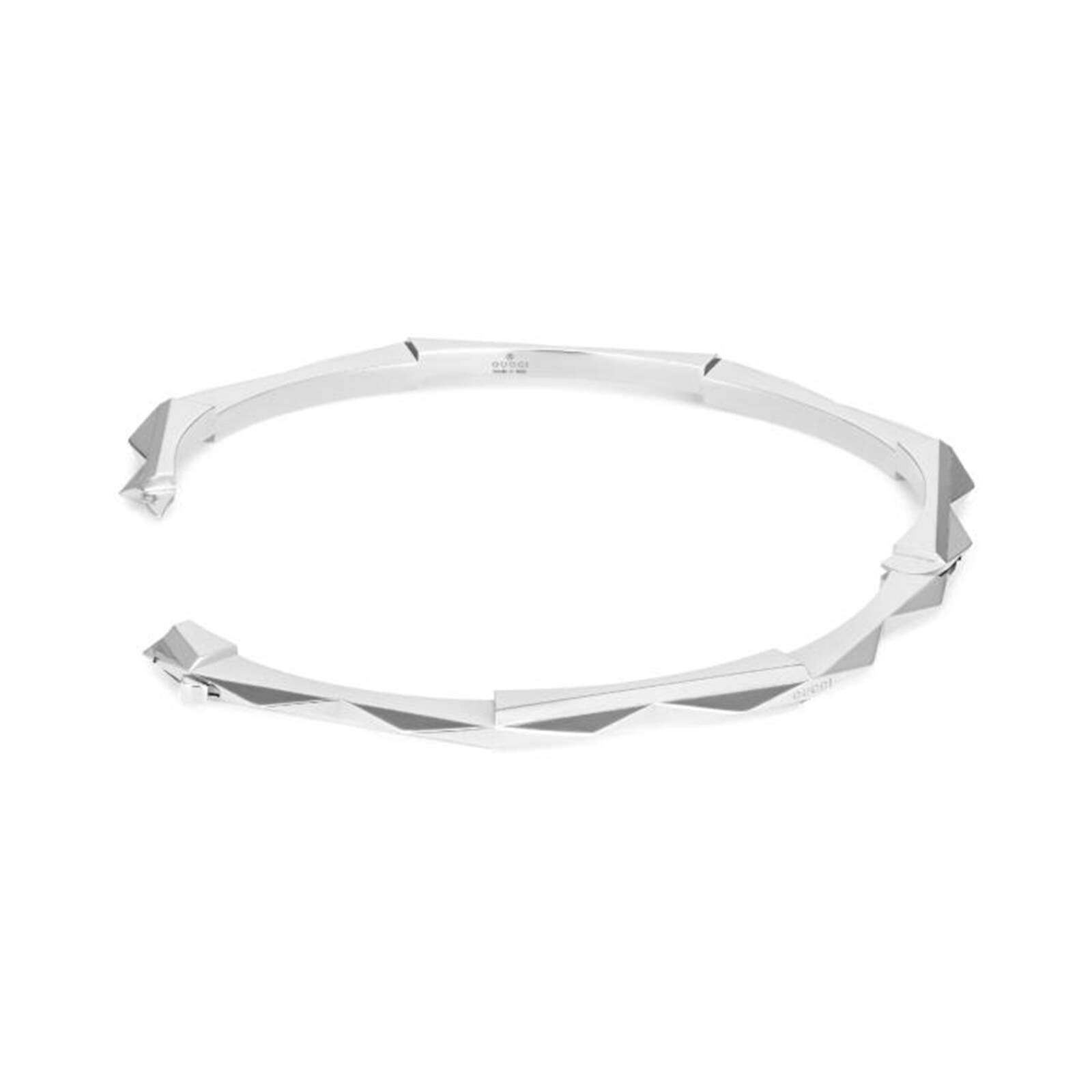 White Gold Gucci Link To Love Bangle