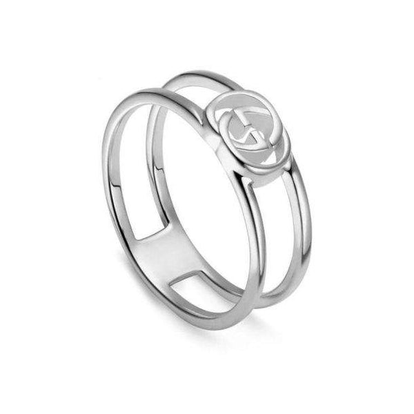 Silver Gucci Interlocking "G" Ring