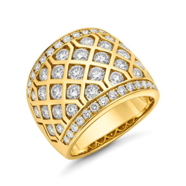 18kt Gold Wide Diamond Ring