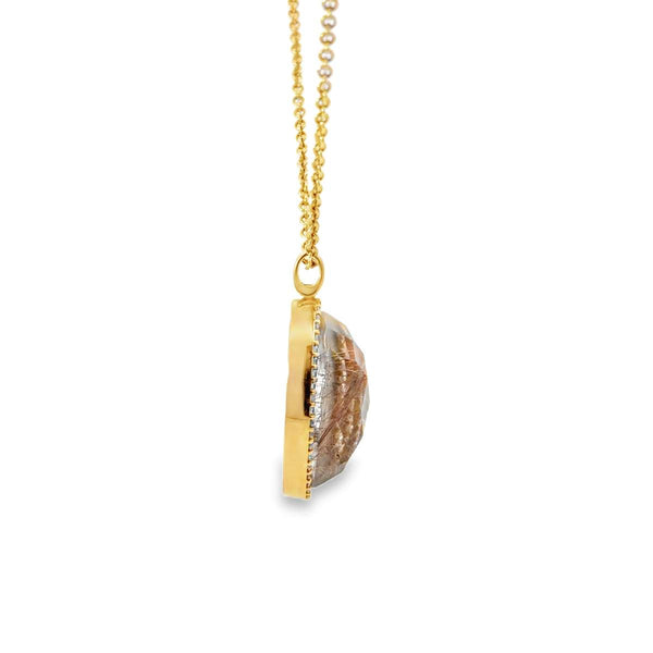 18kt Gold Roberto Coin Quartz Pendant