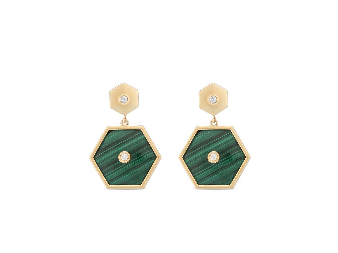 18kt Gold Miseno Baia Sommersa Malachite Earrings.