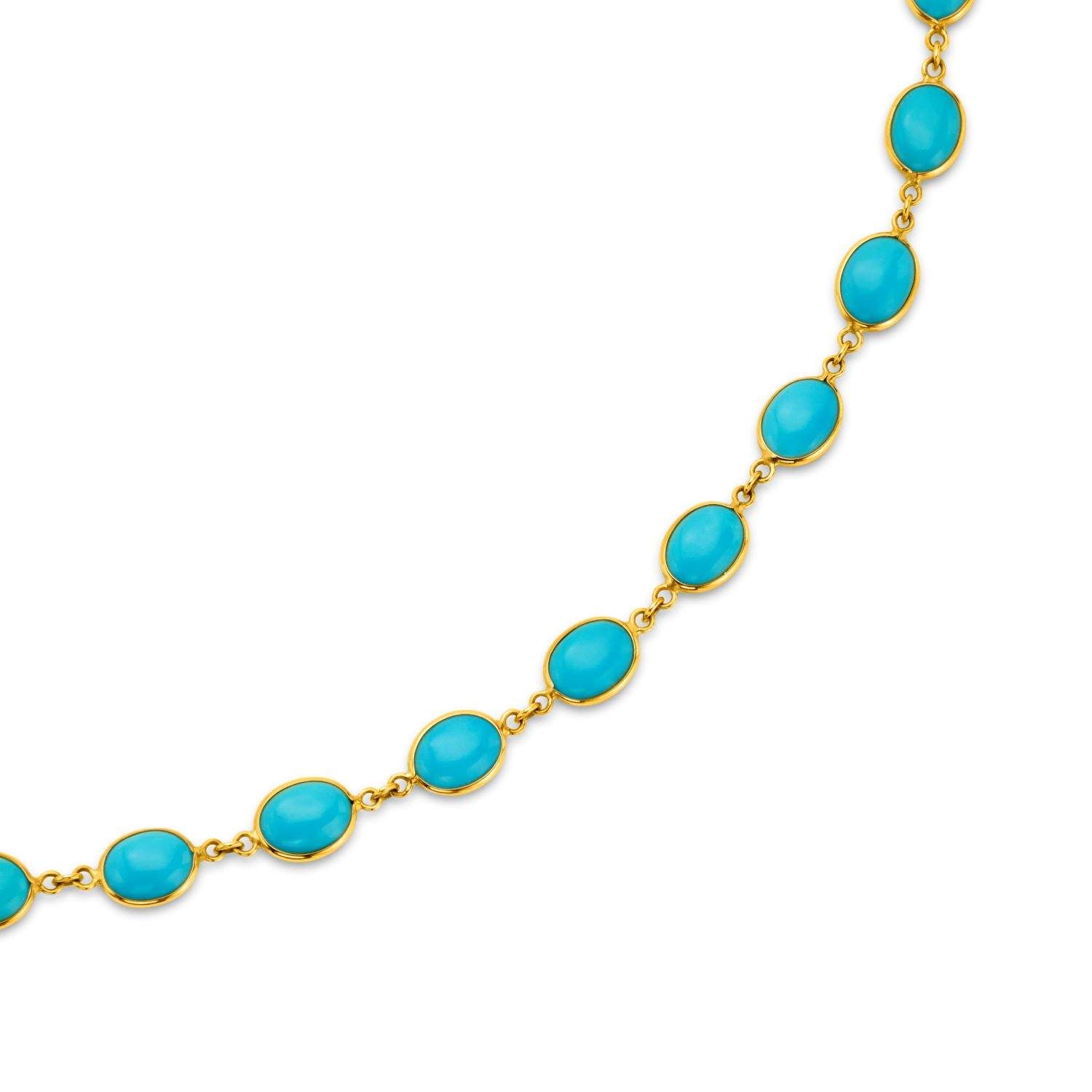 18kt Gold Turquoise Necklace