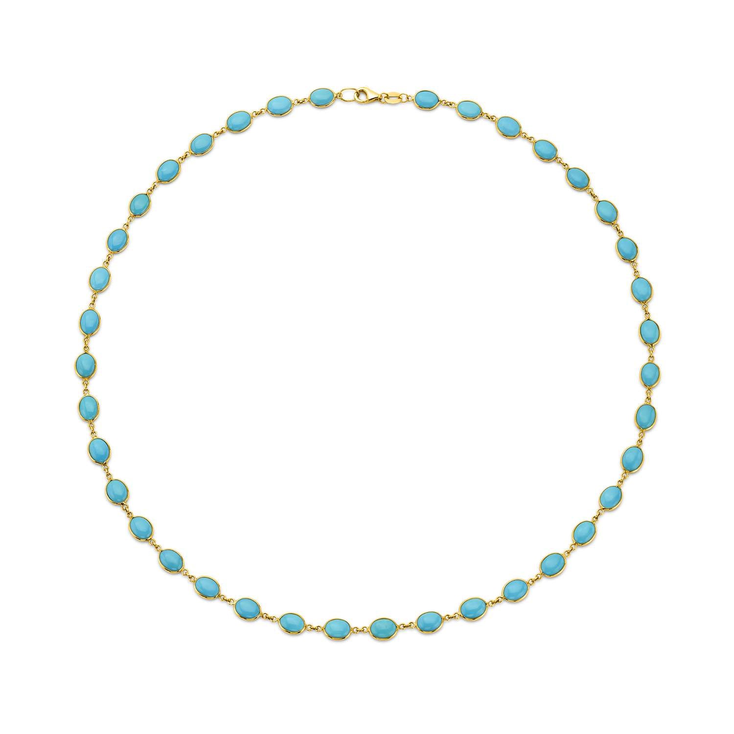 18kt Gold Turquoise Necklace