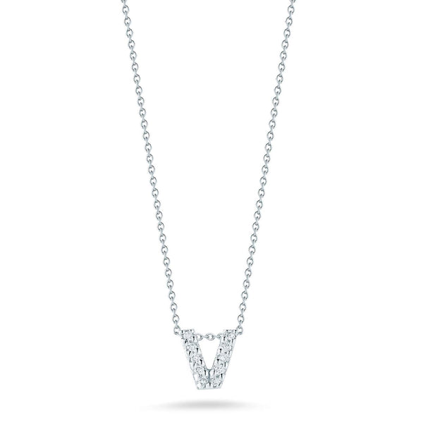 18kt Gold Roberto Coin Love Letter "V" Necklace