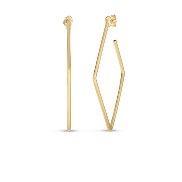 18kt Gold Roberto Coin Square Hoop Earrings