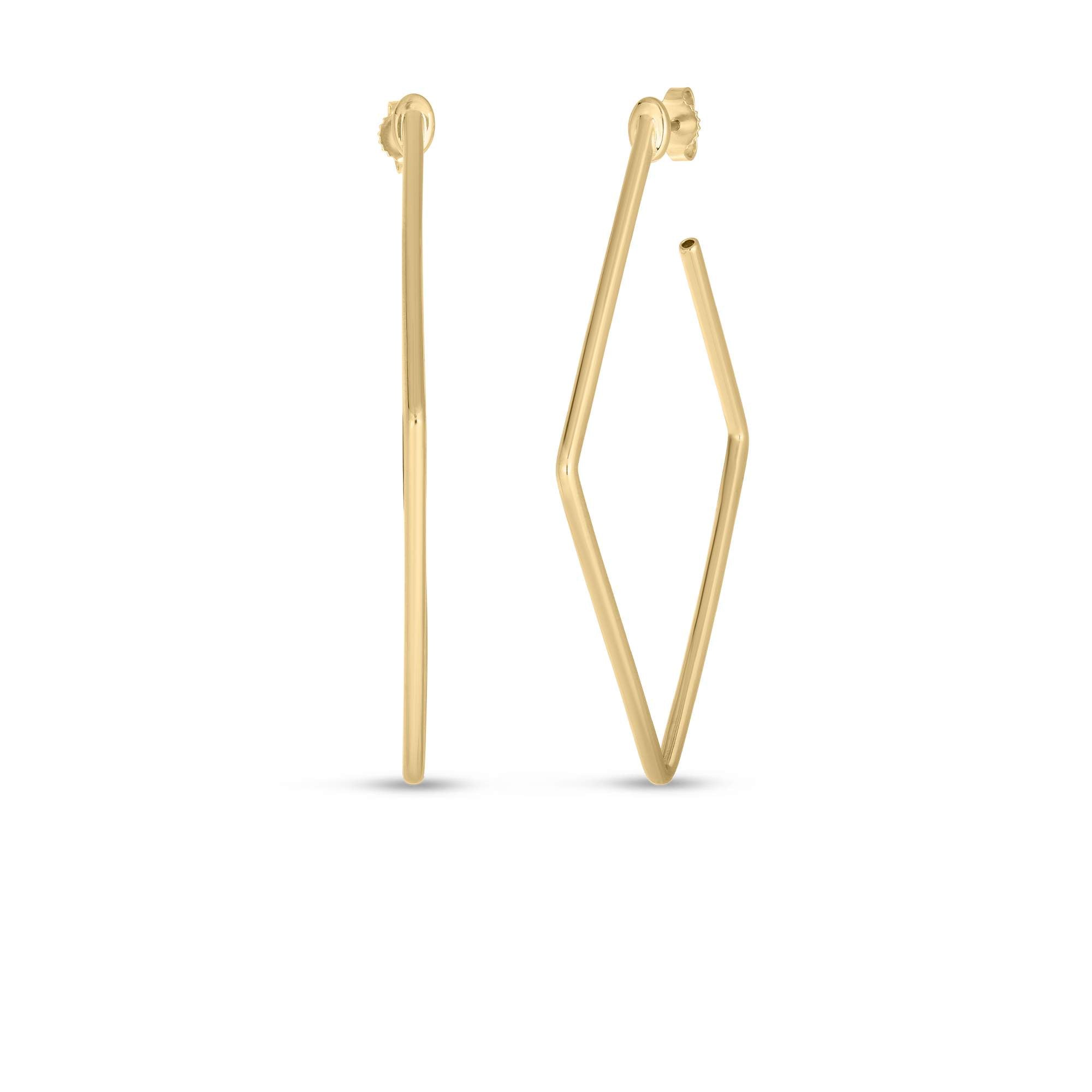 18kt Gold Roberto Coin Square Hoop Earrings