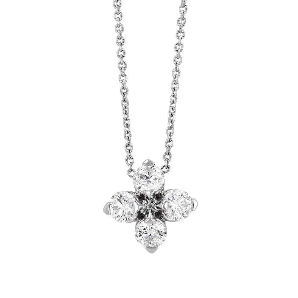 18kt Gold Roberto Coin Diamond Flower Necklace